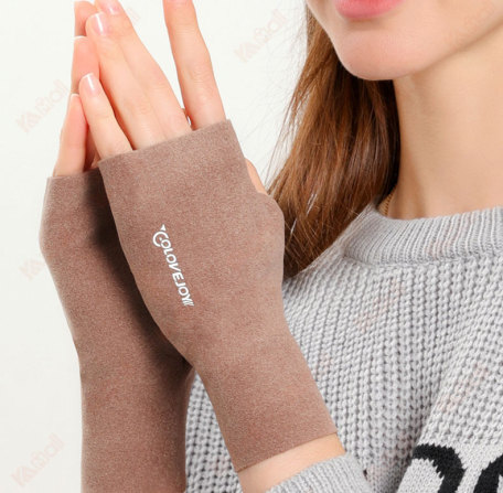 dark tea camel fingertips glove